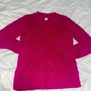 Gap Barbie Pink V Neck Pull Over Sweater Size Small Cotton Blend